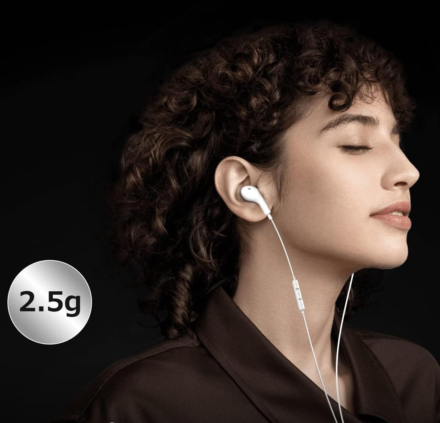 Snehvita USB C Headphones, Type C Wired Earbuds (White)