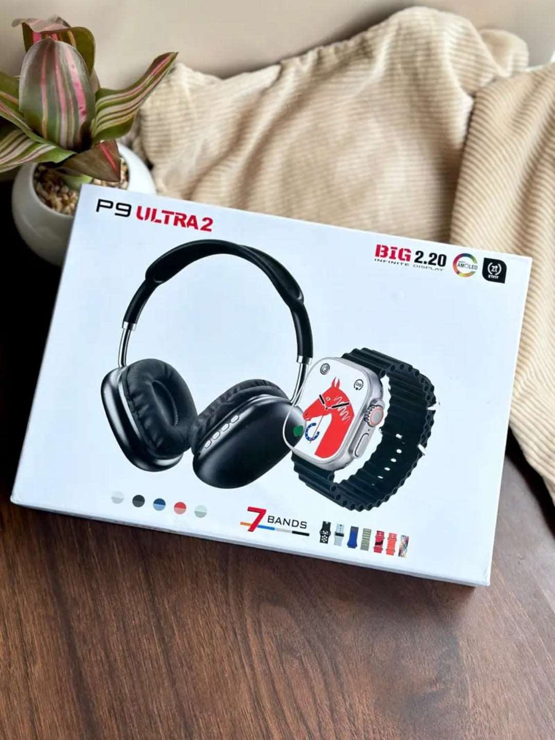 P9 Ultra 2 Combo | Smartwatch & 7 Straps & Airmax Headset